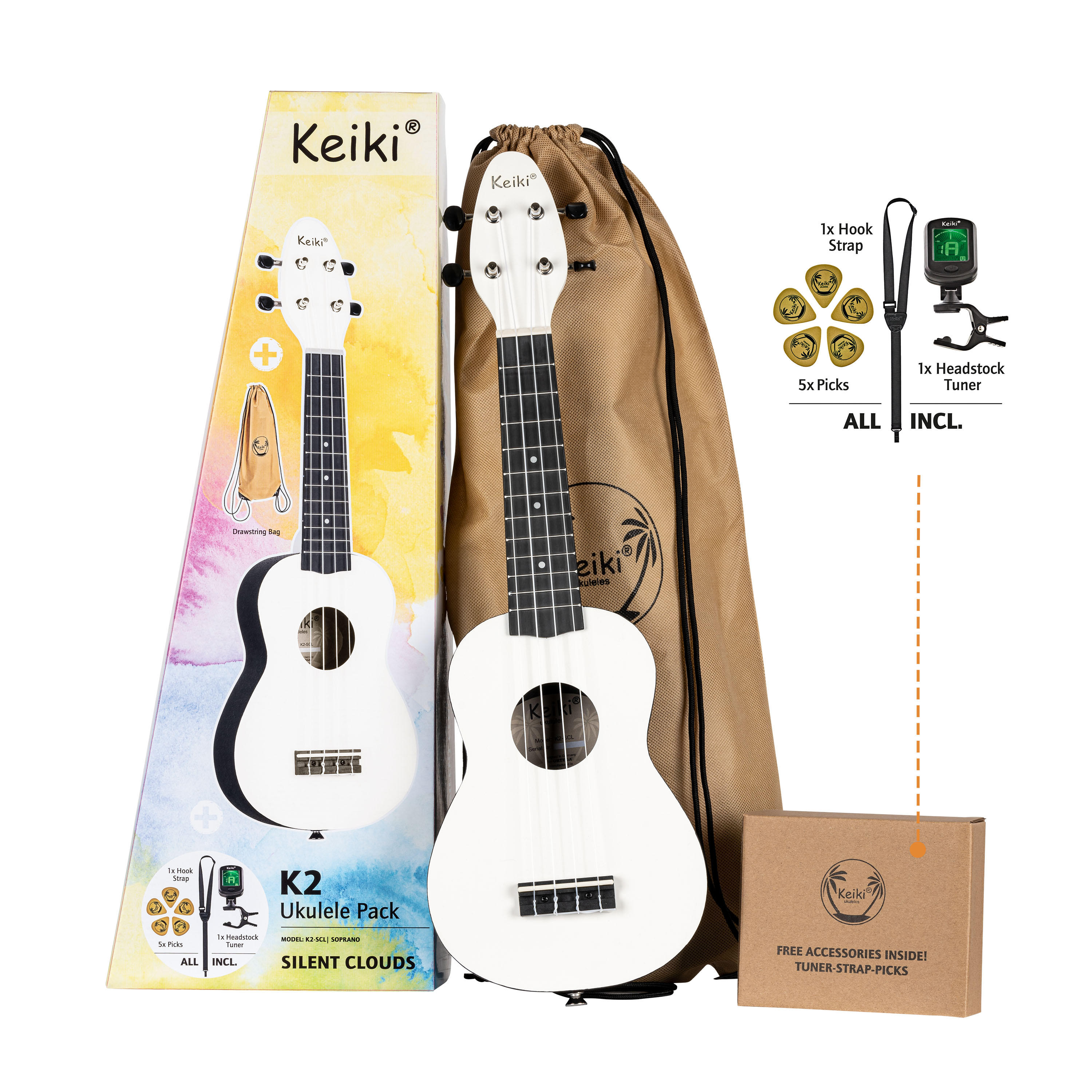 K2 S. AC SOP. UKELELE SET AGAT
